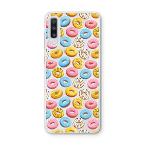 CaseCompany Pink donuts: Samsung Galaxy A70 Transparant Hoesje