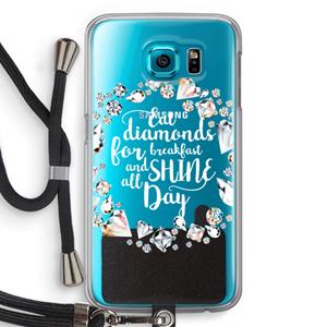 CaseCompany Diamonds: Samsung Galaxy S6 Transparant Hoesje met koord