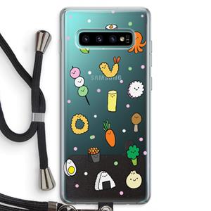 CaseCompany Happy bento friends: Samsung Galaxy S10 Plus Transparant Hoesje met koord