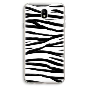 CaseCompany Zebra pattern: Samsung Galaxy J7 (2017) Transparant Hoesje