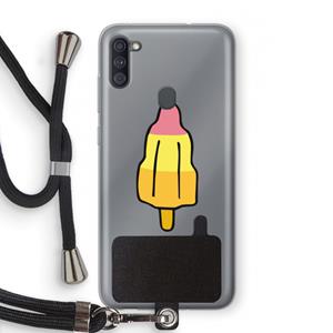 CaseCompany Raketijsje: Samsung Galaxy A11 Transparant Hoesje met koord