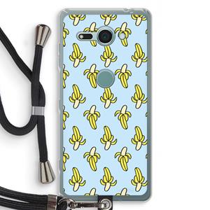 CaseCompany Bananas: Sony Xperia XZ2 Compact Transparant Hoesje met koord