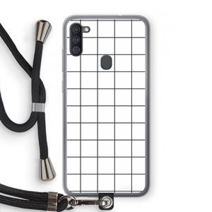 CaseCompany Rooster: Samsung Galaxy A11 Transparant Hoesje met koord