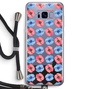CaseCompany Klaproosjes: Samsung Galaxy S8 Transparant Hoesje met koord