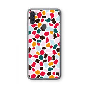 CaseCompany Colored Giraffe: Samsung Galaxy A11 Transparant Hoesje