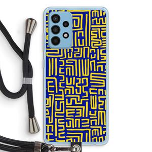 CaseCompany Majorelle Blue Print: Samsung Galaxy A52 Transparant Hoesje met koord