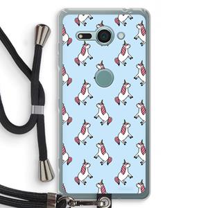 CaseCompany Eenhoorns overal: Sony Xperia XZ2 Compact Transparant Hoesje met koord