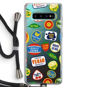 CaseCompany Fruitsticker: Samsung Galaxy S10 Plus Transparant Hoesje met koord
