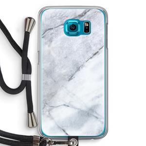 CaseCompany Witte marmer: Samsung Galaxy S6 Transparant Hoesje met koord