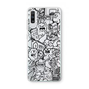 CaseCompany Vexx Black City : Samsung Galaxy A70 Transparant Hoesje