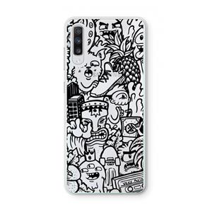 CaseCompany Vexx Black Mixtape: Samsung Galaxy A70 Transparant Hoesje