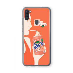 CaseCompany Peach please!: Samsung Galaxy A11 Transparant Hoesje