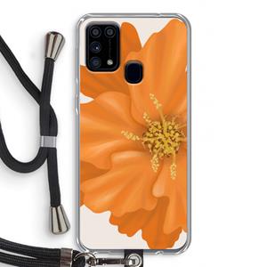 CaseCompany Orange Ellila flower: Samsung Galaxy M31 Transparant Hoesje met koord
