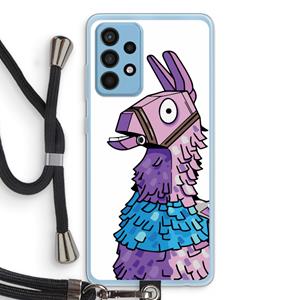 CaseCompany Lama: Samsung Galaxy A52 Transparant Hoesje met koord