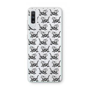 CaseCompany Zwarte poes: Samsung Galaxy A70 Transparant Hoesje