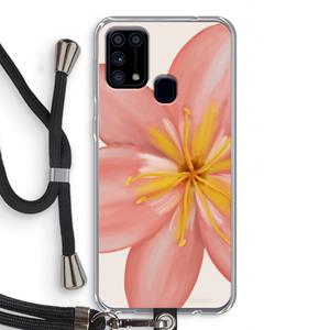 CaseCompany Pink Ellila Flower: Samsung Galaxy M31 Transparant Hoesje met koord