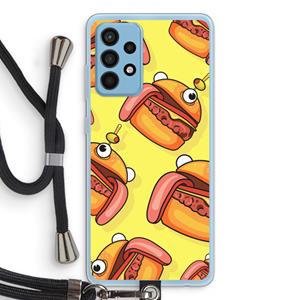 CaseCompany Hamburger: Samsung Galaxy A52 Transparant Hoesje met koord