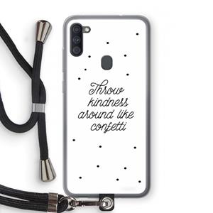 CaseCompany Confetti: Samsung Galaxy A11 Transparant Hoesje met koord