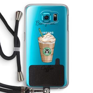 CaseCompany But first coffee: Samsung Galaxy S6 Transparant Hoesje met koord