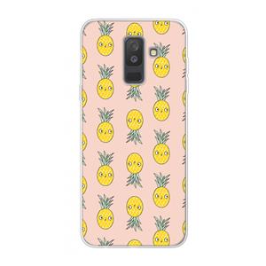 CaseCompany Ananas: Samsung Galaxy A6 Plus (2018) Transparant Hoesje