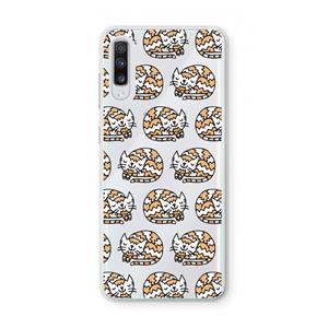 CaseCompany Slapende poes: Samsung Galaxy A70 Transparant Hoesje