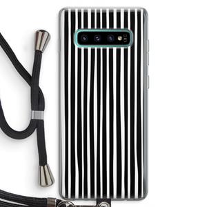 CaseCompany Stripes: Samsung Galaxy S10 Plus Transparant Hoesje met koord
