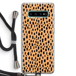 CaseCompany Panter: Samsung Galaxy S10 Plus Transparant Hoesje met koord
