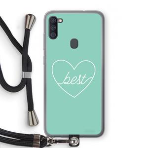 CaseCompany Best heart pastel: Samsung Galaxy A11 Transparant Hoesje met koord