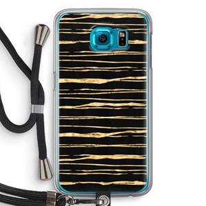 CaseCompany Gouden strepen: Samsung Galaxy S6 Transparant Hoesje met koord