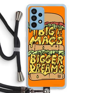 CaseCompany Big Macs Bigger Dreams: Samsung Galaxy A52 Transparant Hoesje met koord