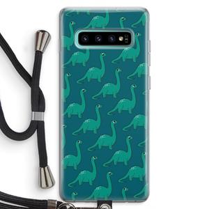 CaseCompany Diplodocus: Samsung Galaxy S10 Plus Transparant Hoesje met koord