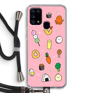CaseCompany Happy bento friends: Samsung Galaxy M31 Transparant Hoesje met koord