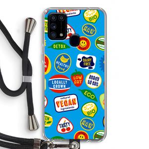 CaseCompany Fruitsticker: Samsung Galaxy M31 Transparant Hoesje met koord