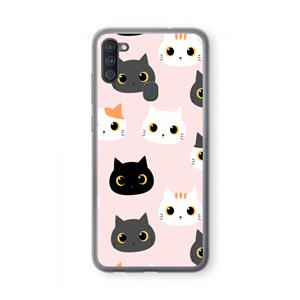CaseCompany Katten: Samsung Galaxy A11 Transparant Hoesje