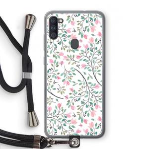 CaseCompany Sierlijke bloemen: Samsung Galaxy A11 Transparant Hoesje met koord