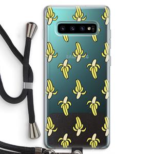 CaseCompany Bananas: Samsung Galaxy S10 Plus Transparant Hoesje met koord