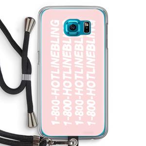 CaseCompany Hotline bling pink: Samsung Galaxy S6 Transparant Hoesje met koord