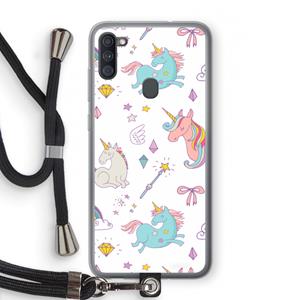 CaseCompany Fantasiewereld: Samsung Galaxy A11 Transparant Hoesje met koord