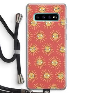 CaseCompany Zon: Samsung Galaxy S10 Plus Transparant Hoesje met koord