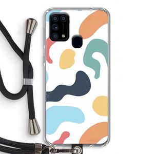 CaseCompany Memphis Shapes Blue: Samsung Galaxy M31 Transparant Hoesje met koord