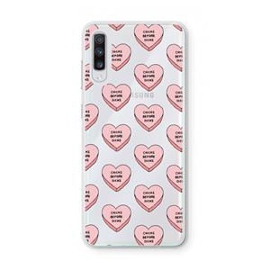 CaseCompany Chicks before dicks: Samsung Galaxy A70 Transparant Hoesje