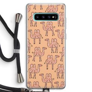 CaseCompany Kameel: Samsung Galaxy S10 Plus Transparant Hoesje met koord