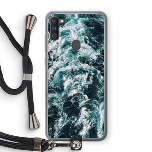 CaseCompany Zee golf: Samsung Galaxy A11 Transparant Hoesje met koord