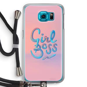 CaseCompany Girl boss: Samsung Galaxy S6 Transparant Hoesje met koord