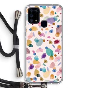 CaseCompany Terrazzo Memphis Pink: Samsung Galaxy M31 Transparant Hoesje met koord