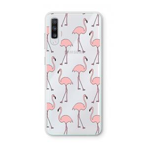 CaseCompany Anything Flamingoes: Samsung Galaxy A70 Transparant Hoesje