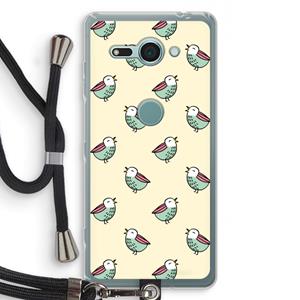CaseCompany Vogeltjes: Sony Xperia XZ2 Compact Transparant Hoesje met koord