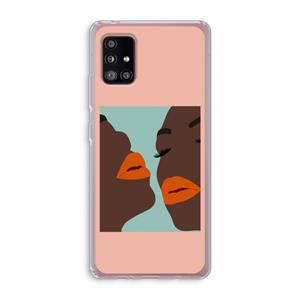 CaseCompany Orange lips: Samsung Galaxy A51 5G Transparant Hoesje