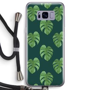 CaseCompany Monstera leaves: Samsung Galaxy S8 Transparant Hoesje met koord