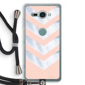 CaseCompany Marmeren pijlen: Sony Xperia XZ2 Compact Transparant Hoesje met koord